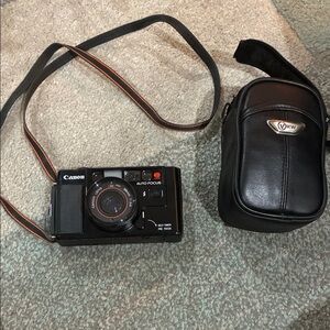 Canon Black Auto Focus Camera with Strap and Case